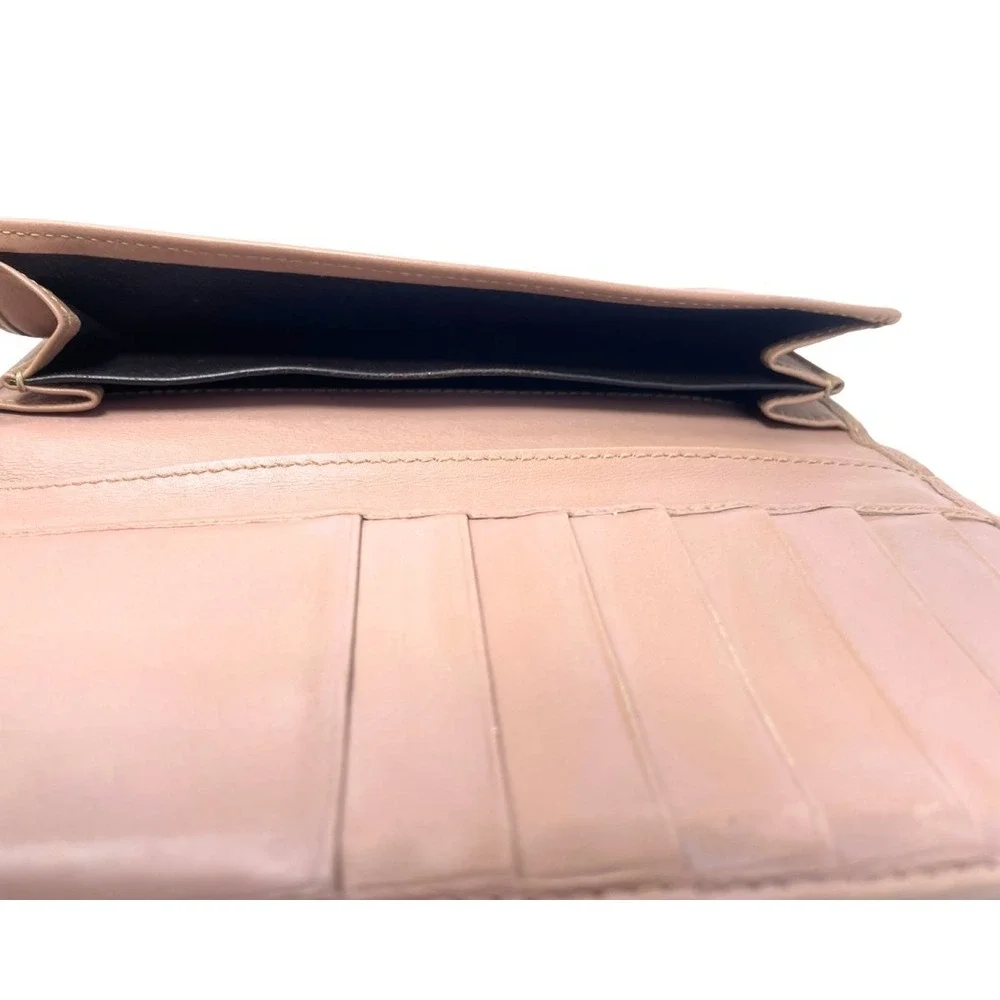 Gucci Wallet Long Continental Bifold Card Pink Leather GG Monogram Guccissima - Picture 9 of 9